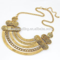 Metal multilayer vintage coin collar short gold necklace